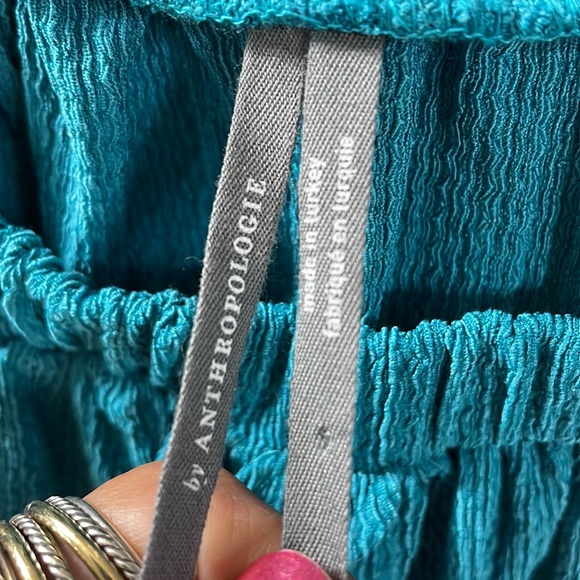 Anthropologie NEW without tags . On or off the shoulder Top . Teal green - Picture 2 of 6